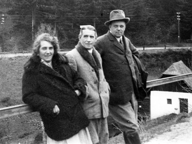 1924, 12a, Anton Wildgans mit Anna Stirner und Oberst Teitl, Mönichkirchen